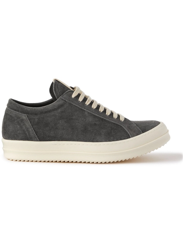 Photo: Rick Owens - Canvas-Trimmed Suede Sneakers - Gray