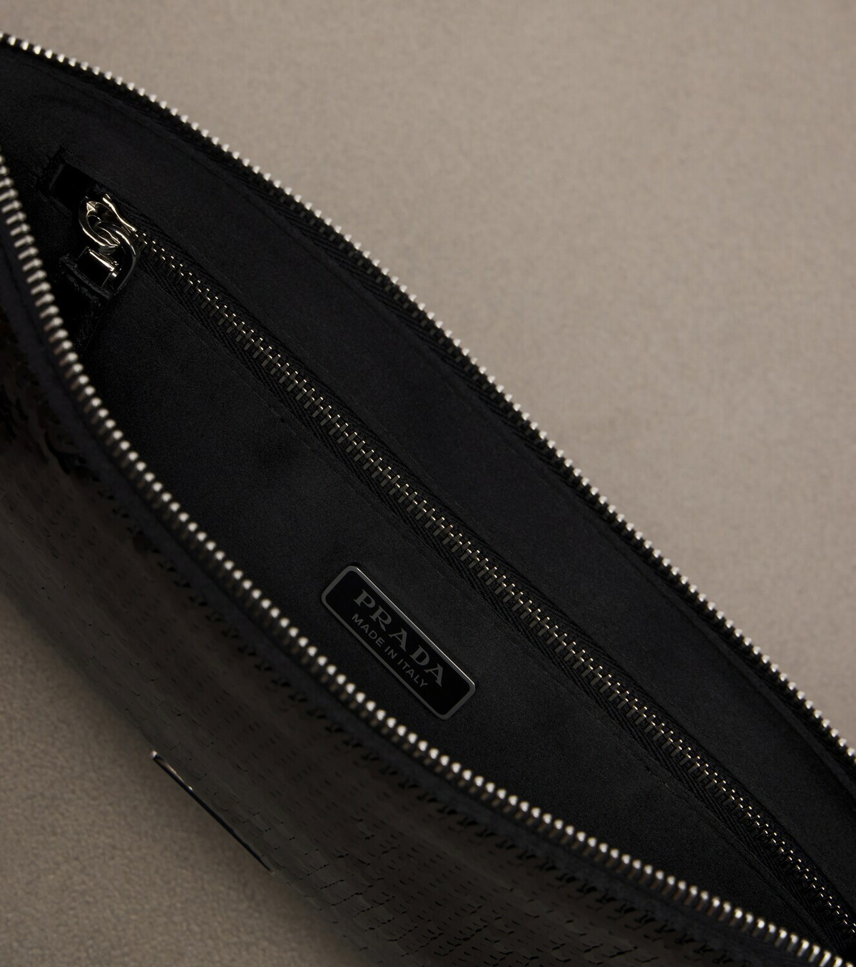 Prada Leather-trimmed sequined crossbody bag