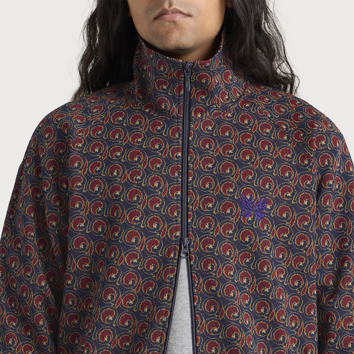 Needles Men's Poly Jacquard Track Jacket in Vortex