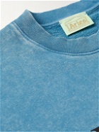 Aries - No Problemo Acid-Washed Cotton-Jersey Sweatshirt - Blue