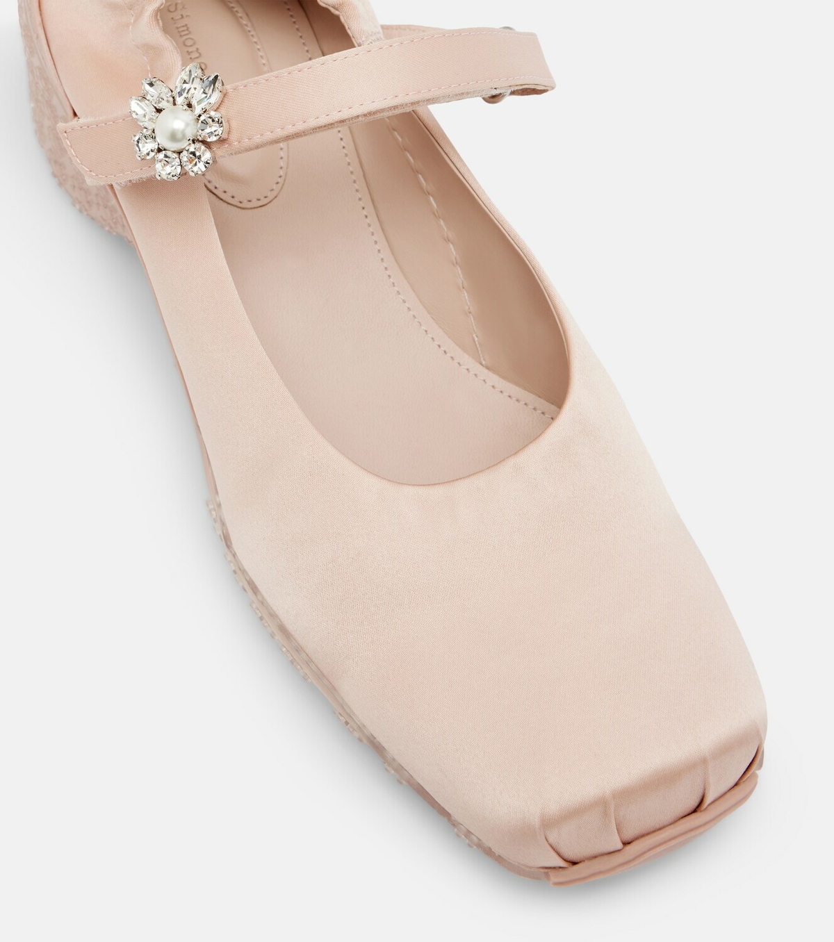 Simone Rocha Ballet Runner crystal-embellished satin pumps