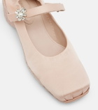 Simone Rocha Ballet Runner crystal-embellished satin pumps