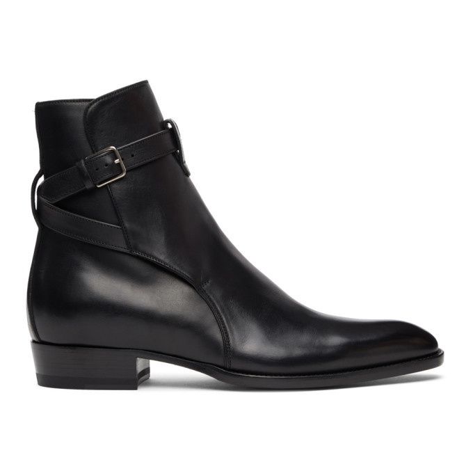 Photo: Saint Laurent Black Wyatt Jodhpur Boots