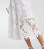 Oscar de la Renta Floral guipure lace midi skirt