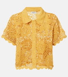Simkhai Macks floral crochet cotton shirt