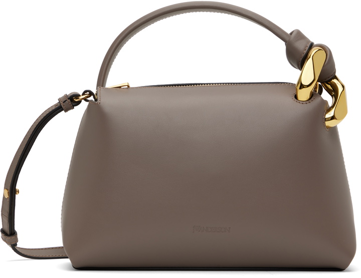Photo: JW Anderson Taupe Small JWA Corner Leather Crossbody Bag