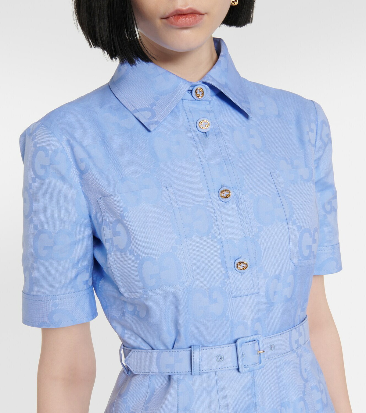 gucci cotton poplin midi dress Gucci