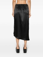Elena Velez Shale Black Side Slit Satin Skirt