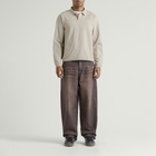 Dime Men's Jacquard Long Sleeve Polo in Beige