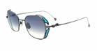 Matsuda M3153 - Antique Silver / Blue Grey Gradient Sunglasses
