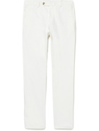 Brunello Cucinelli - Slim-Fit Cotton-Gabardine Trousers - White