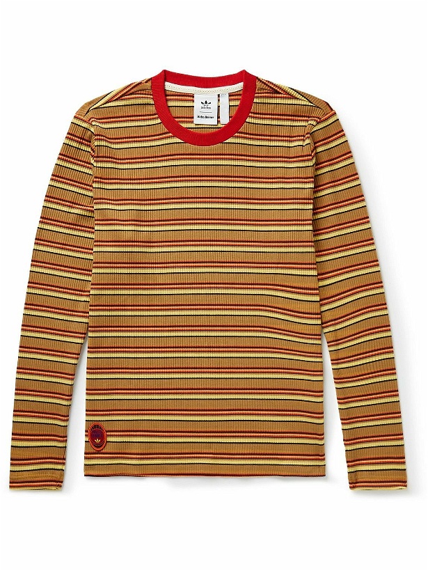Photo: adidas Consortium - Wales Bonner Slim-Fit Striped Ribbed Cotton-Blend T-Shirt - Multi
