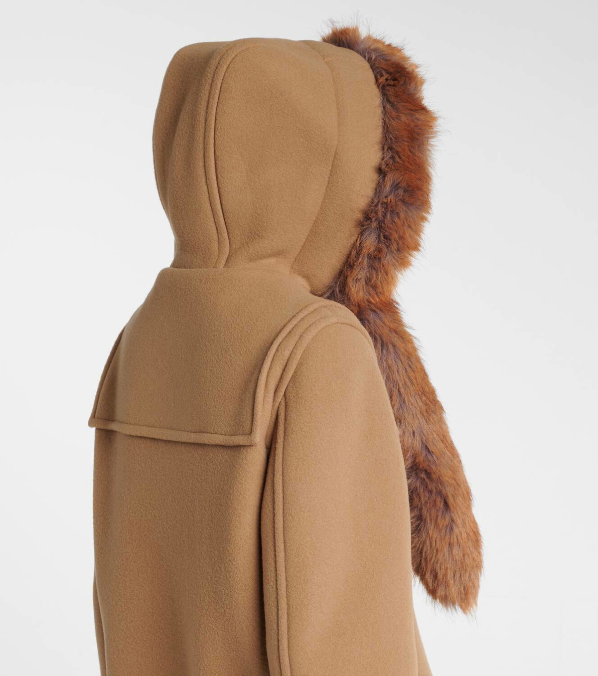 Burberry Faux fur-trimmed wool coat Burberry