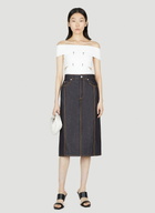 Alexander McQueen Contrast Stitching Denim Skirt