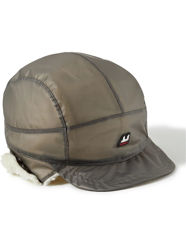 Photo: Undercover - Logo-Appliquéd Faux Shearling-Lined Shell Cap - Gray