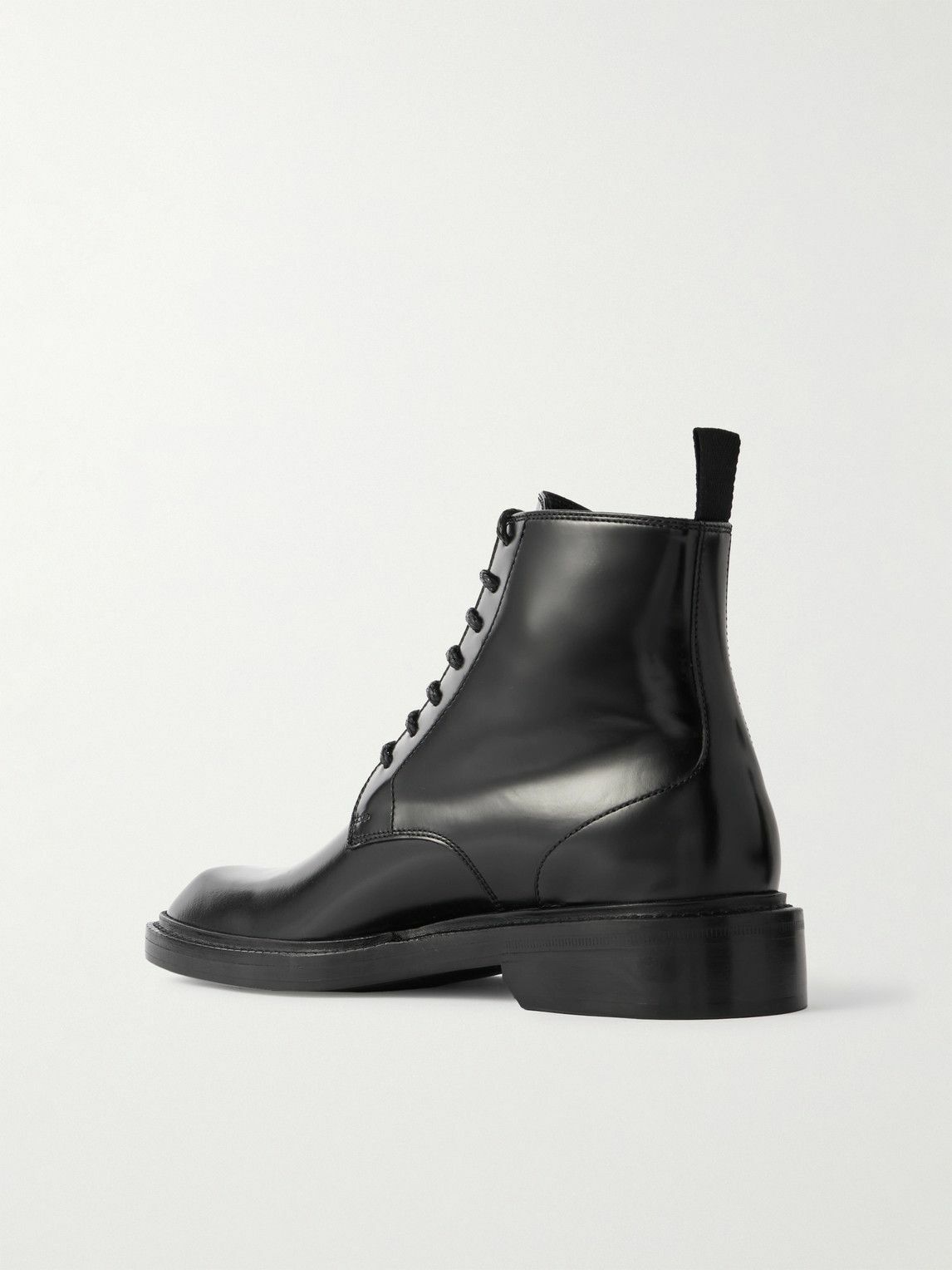 SAINT LAURENT - Ian Glossed-Leather Boots - Black