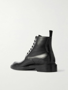 SAINT LAURENT - Ian Glossed-Leather Boots - Black