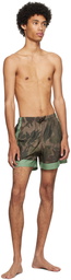 Dries Van Noten Brown Printed Swim Shorts