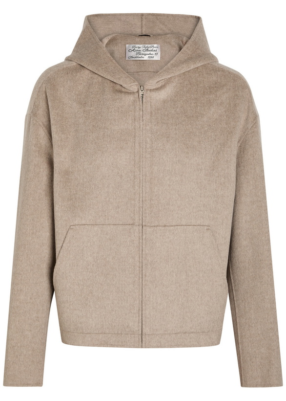 Photo: Acne Studios Doveria Hooded Wool and Cashmere-blend Jumper Ecru