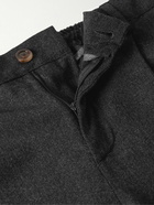 Canali - Slim-Fit Pleated Wool-Flannel Trousers - Gray