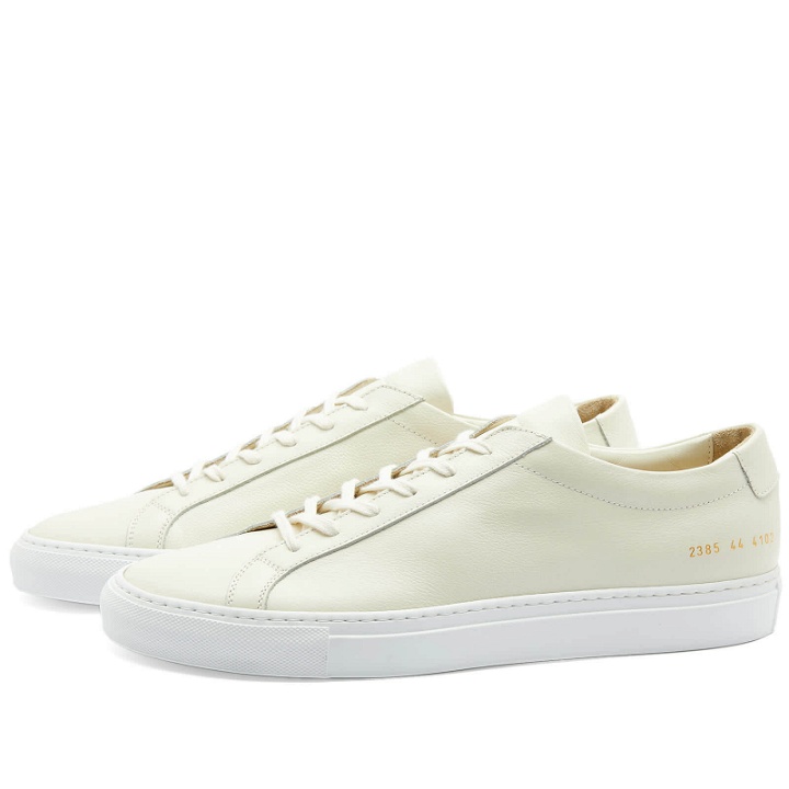 Photo: Common Projects Men's Original Achilles Low Contrast Sole Sneakers in Off White