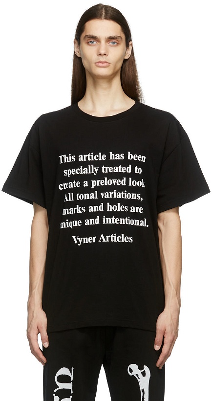 Photo: Vyner Articles Black Disclaimer Print T-Shirt