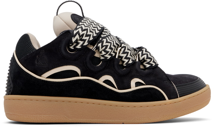 Photo: Lanvin SSENSE Exclusive Black Curb Leather Sneakers
