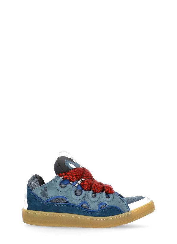 Photo: Lanvin curb Sneakers In Blue And Grey Leather
