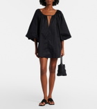 Adriana Degreas Puff-sleeve cotton-blend minidress