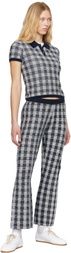 Guest in Residence Navy Gingham Shrunken Polo