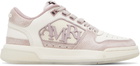 AMIRI Pink & Off-White Pebbled Classic Low Sneakers