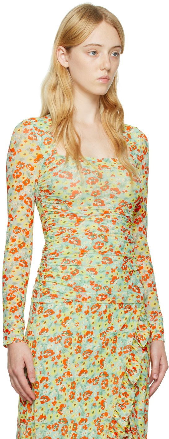 Rosanne Blouse Green Patterned