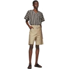 Jil Sanderand Beige Cotton Belted Shorts
