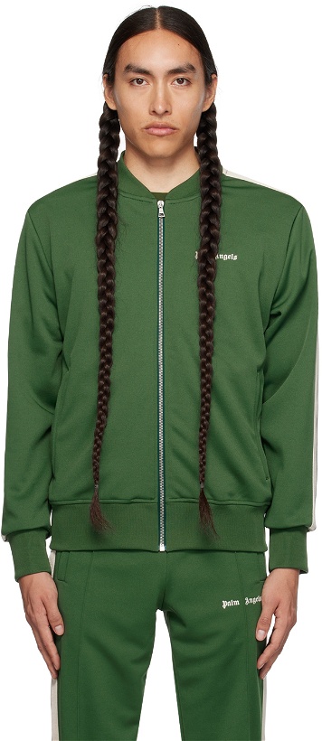 Photo: Palm Angels Green Embroidered Track Jacket