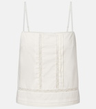 Staud Corinna embroidered cotton voile top
