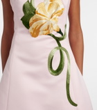 Leo Lin Floral-appliqué cocktail dress