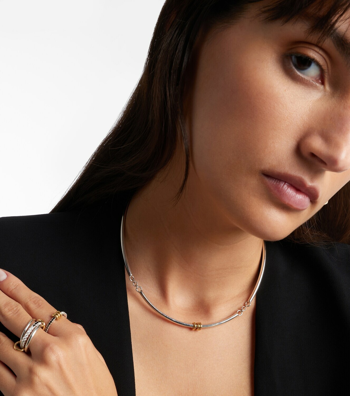 Spinelli Kilcollin Helio Tria sterling silver and 18kt gold necklace