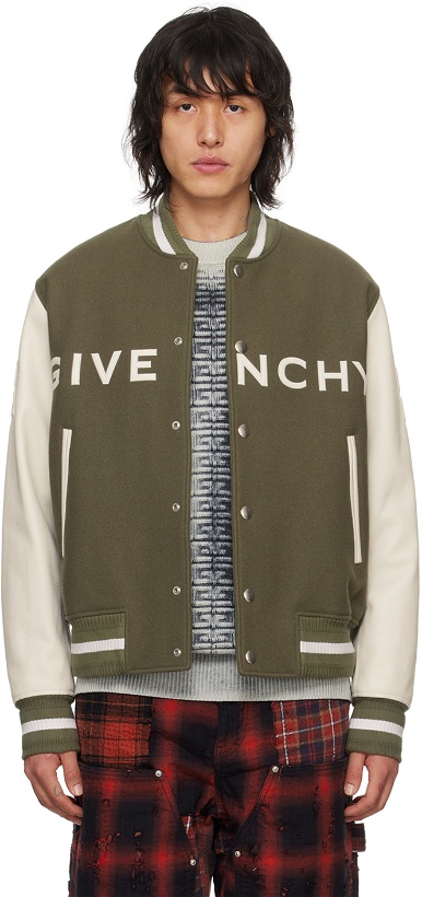Photo: Givenchy Khaki Varsity Bomber Jacket