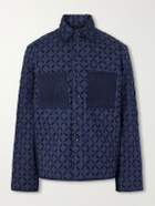 Kardo - Wynton Cut-Out Padded Textured-Cotton Blouson Jacket - Blue