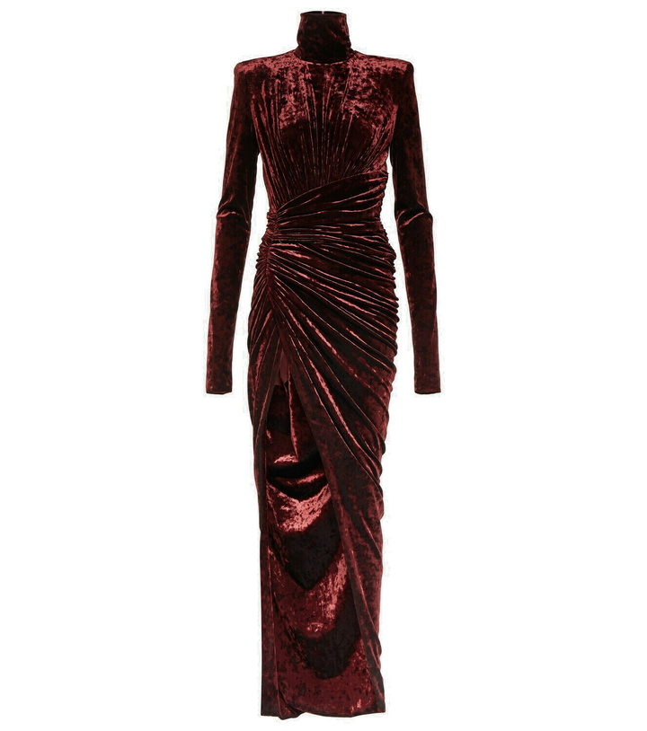 Photo: Alexandre Vauthier Draped velvet maxi dress