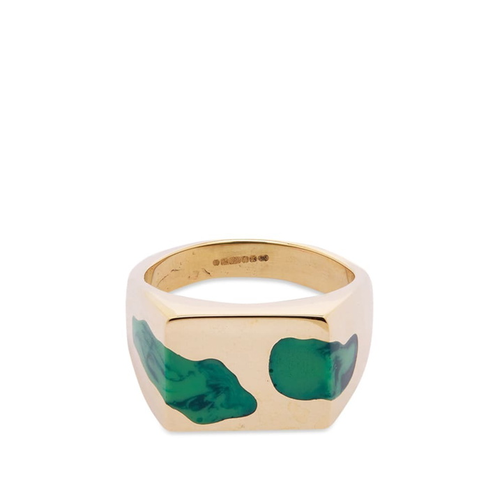 Photo: Ellie Mercer Women's Two Piece Resin Ring in Gold/Green