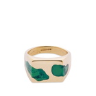 Ellie Mercer Women's Two Piece Resin Ring in Gold/Green