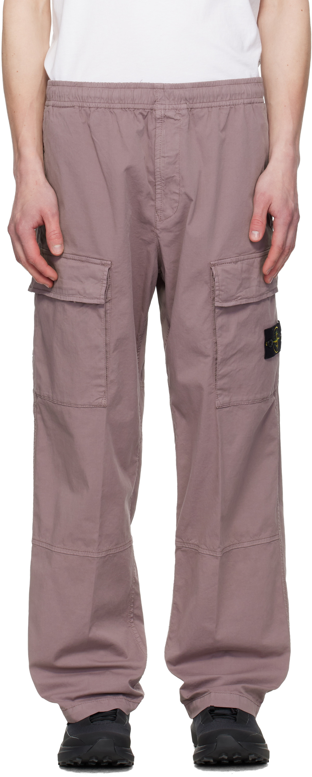 Stone Island Purple 3100020 Stretch Organic Cotton Twill Cargo Pants