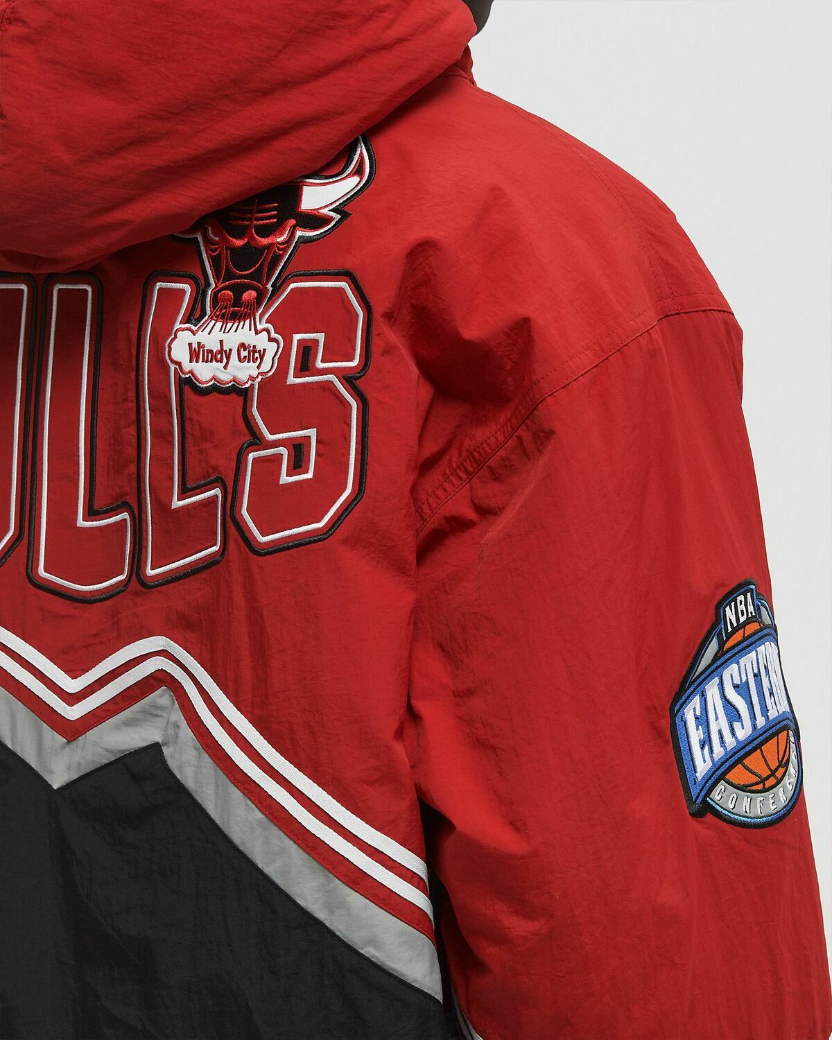 Mitchell & Ness NBA THROW IT BACK RETRO JACKET VINTAGE LOGO CHICAGO BULLS Black Mens College Jackets/Team Jacket