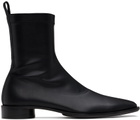 MM6 Maison Margiela Black Zip Leather Boots