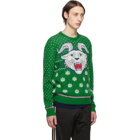 Gucci Green Wool Jacquard Sweater