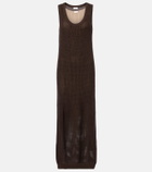 Brunello Cucinelli Open-knit cotton-blend maxi dress