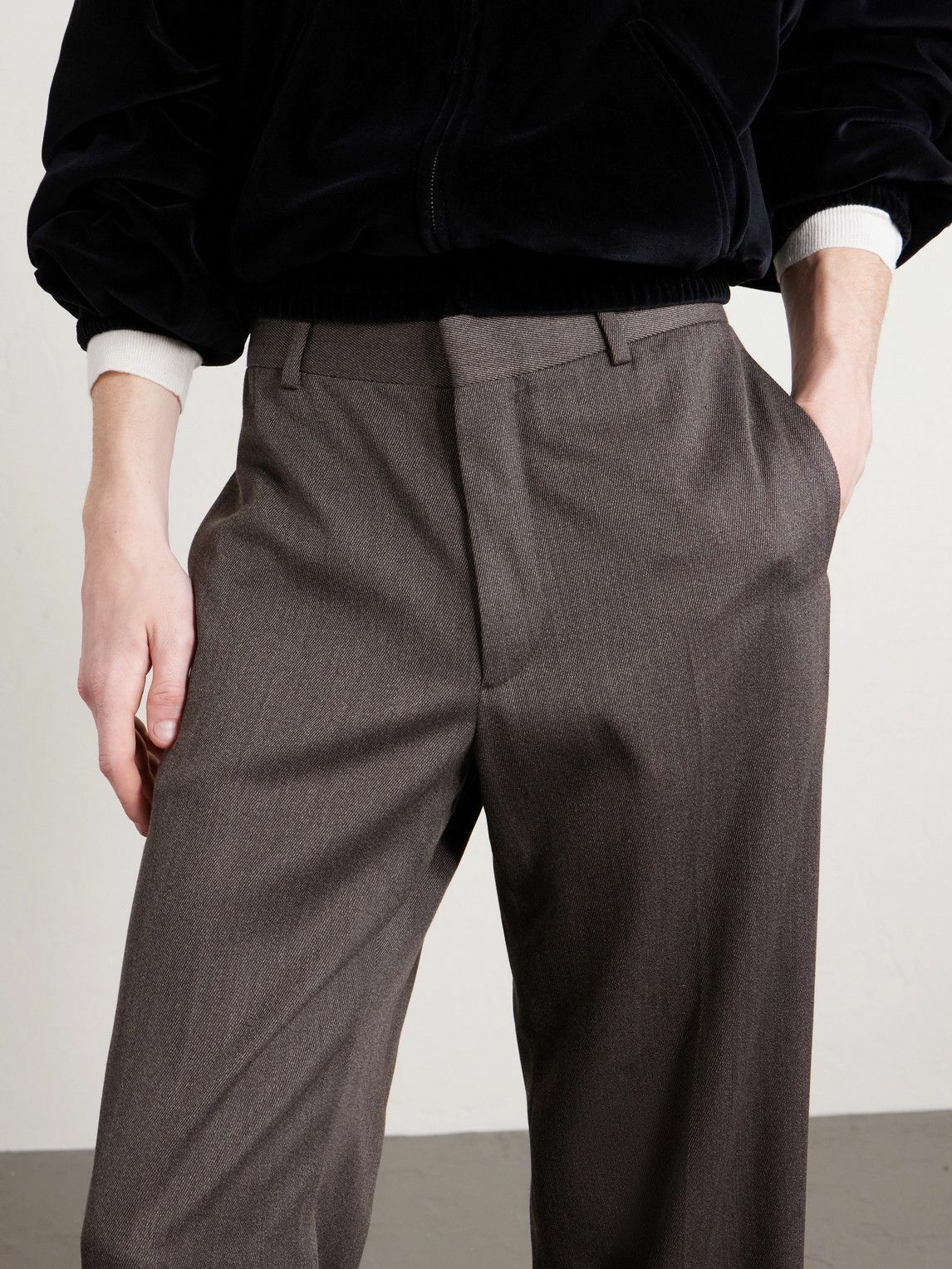 CELINE - Ethan Wide-Leg Wool-Gabardine Trousers - Brown