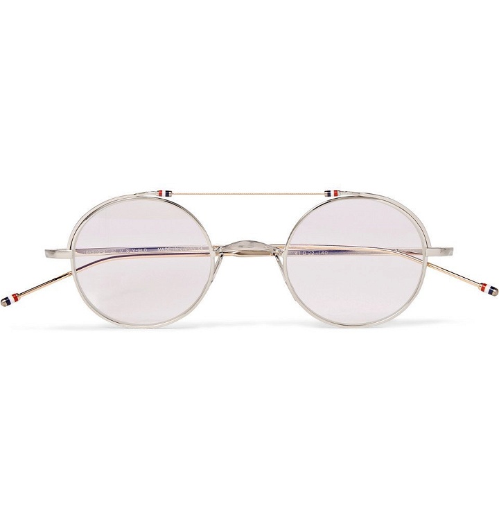 Photo: Thom Browne - Round-Frame Gold and Silver-Tone Optical Glasses - Men - Silver