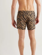 TOM FORD - Slim-Fit Mid-Length Zebra-Print Swim Shorts - Brown